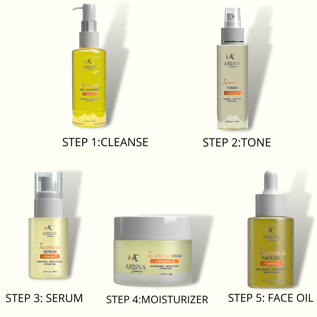 Turmeric & Ginger Set (5 STEPS TO ACNE FREE SKIN) - Abinna Cosmetics